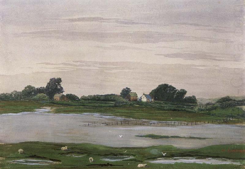 William Stott of Oldham River in Flood china oil painting image
